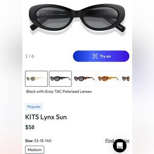 KITS’s Lynx Sun Black Oval Sunglasses